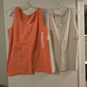 St. John's Bay Orange and Cream Tank Tops